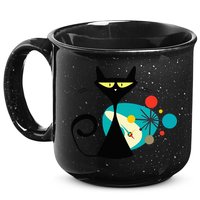 Midcentury Mid Century Cat Retro Atomic Age Space Modern 15oz Campfire Ceramic Mug