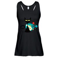 Midcentury Mid Century Cat Retro Atomic Age Space Modern Ladies Essential Flowy Tank