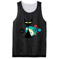 Midcentury Mid Century Cat Retro Atomic Age Space Modern Mesh Reversible Basketball Jersey Tank