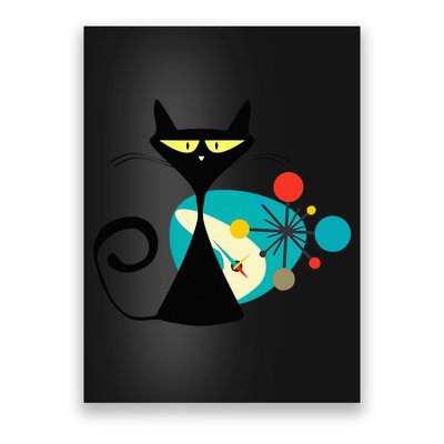 Midcentury Mid Century Cat Retro Atomic Age Space Modern Poster