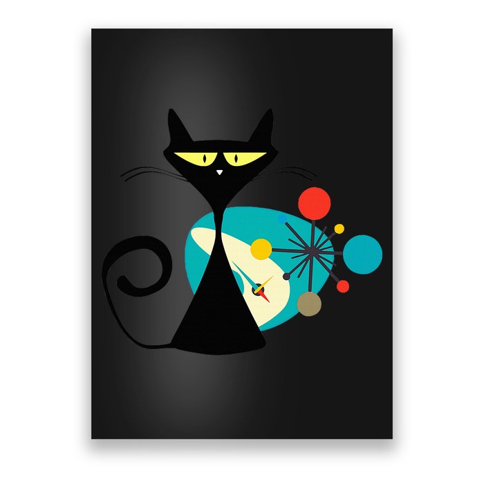 Midcentury Mid Century Cat Retro Atomic Age Space Modern Poster