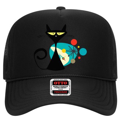 Midcentury Mid Century Cat Retro Atomic Age Space Modern Trucker Hat