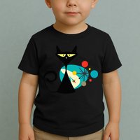 Midcentury Mid Century Cat Retro Atomic Age Space Modern Toddler T-Shirt
