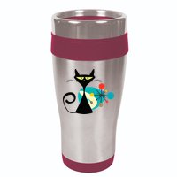 Midcentury Mid Century Cat Retro Atomic Age Space Modern 16oz Travel Tumbler
