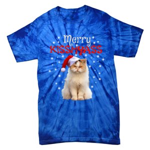 Merry Myass Cagift Cute Cat With Christmas Santa Hat Funny Gift Tie-Dye T-Shirt