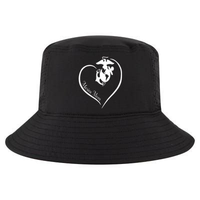 MARINE MOM CURVE HEART Cool Comfort Performance Bucket Hat