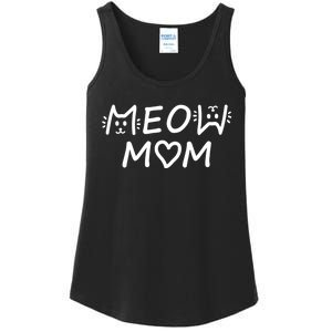 Meow Mom Cat Lady Cat Lovers Ladies Essential Tank