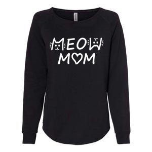 Meow Mom Cat Lady Cat Lovers Womens California Wash Sweatshirt