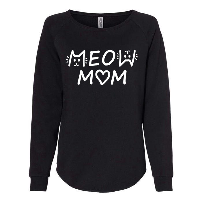 Meow Mom Cat Lady Cat Lovers Womens California Wash Sweatshirt