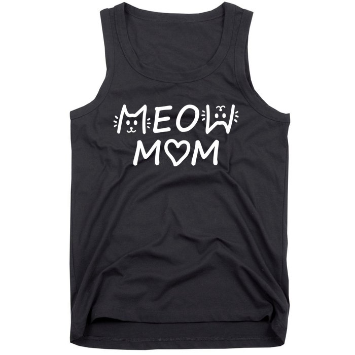 Meow Mom Cat Lady Cat Lovers Tank Top