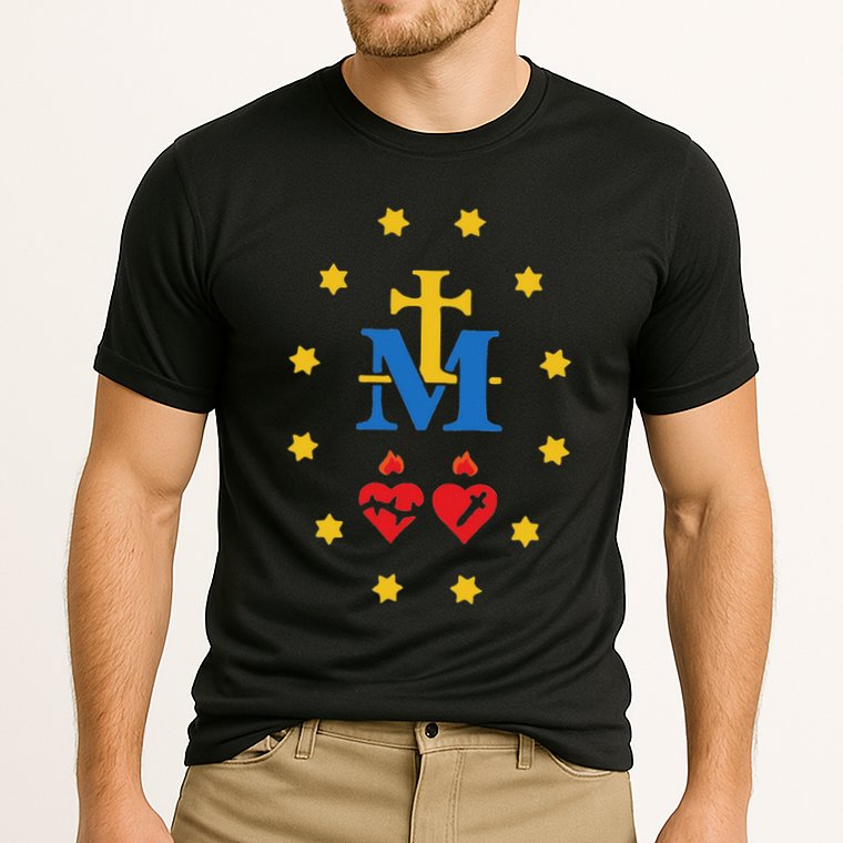 Miraculous Medal Catholic Holy Mary Sacred Heart Jesus Cooling Performance Crew T-Shirt