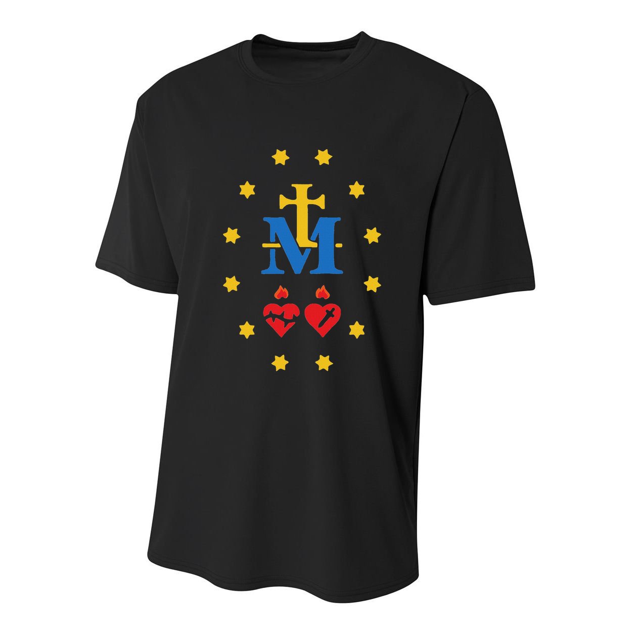 Miraculous Medal Catholic Holy Mary Sacred Heart Jesus Youth Performance Sprint T-Shirt