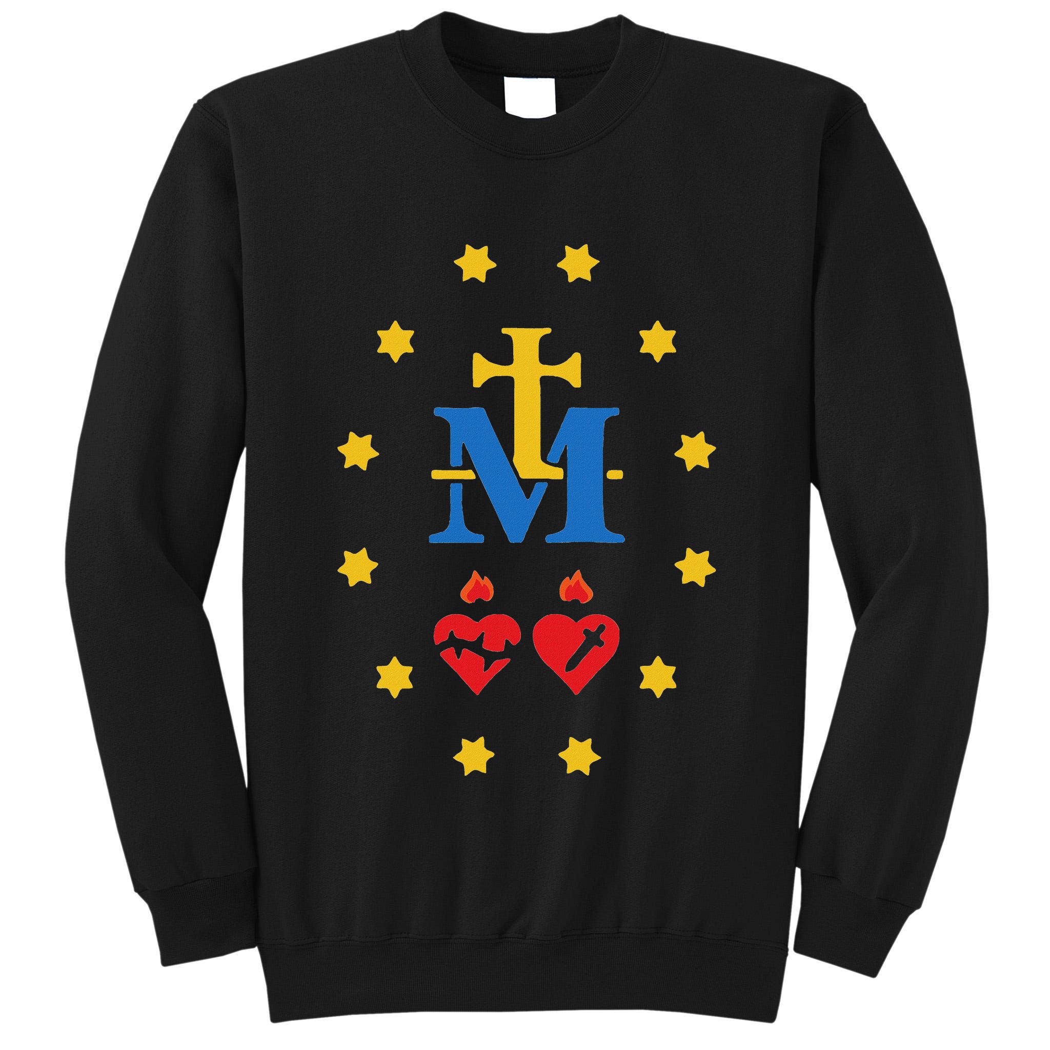 Miraculous Medal Catholic Holy Mary Sacred Heart Jesus Tall Sweatshirt