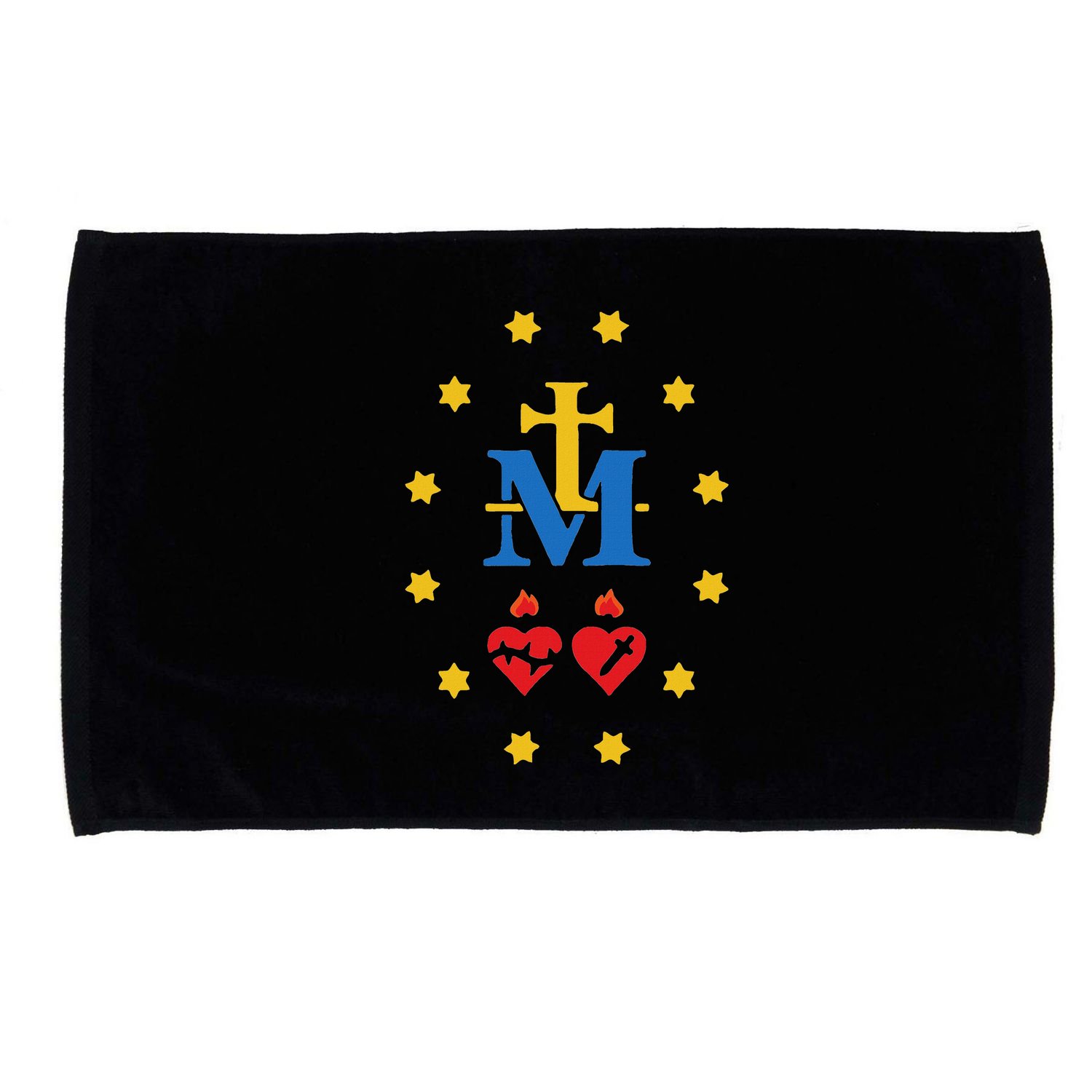 Miraculous Medal Catholic Holy Mary Sacred Heart Jesus Microfiber Hand Towel