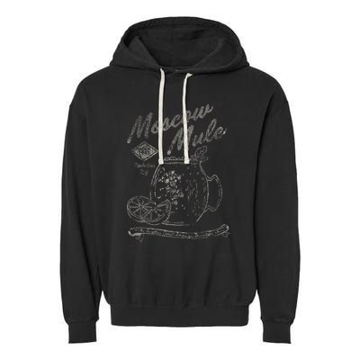 Moscow Mule Copper Mug Vintage Cocktail Garment-Dyed Fleece Hoodie