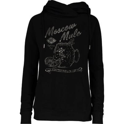 Moscow Mule Copper Mug Vintage Cocktail Womens Funnel Neck Pullover Hood