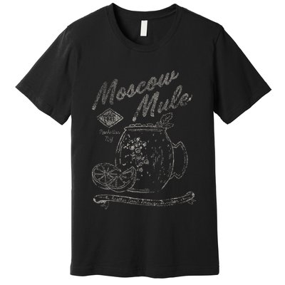 Moscow Mule Copper Mug Vintage Cocktail Premium T-Shirt