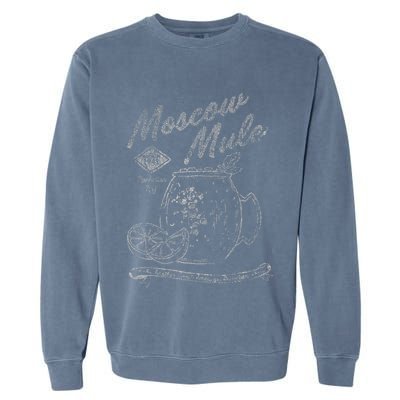Moscow Mule Copper Mug Vintage Cocktail Garment-Dyed Sweatshirt