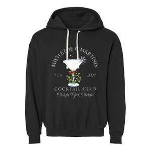 Mistletoe & Martinis Cocktail Club Sleigh Apparel Garment-Dyed Fleece Hoodie