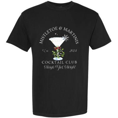 Mistletoe & Martinis Cocktail Club Sleigh Apparel Garment-Dyed Heavyweight T-Shirt