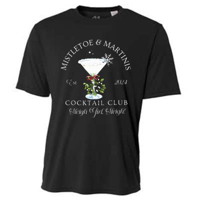 Mistletoe & Martinis Cocktail Club Sleigh Apparel Cooling Performance Crew T-Shirt