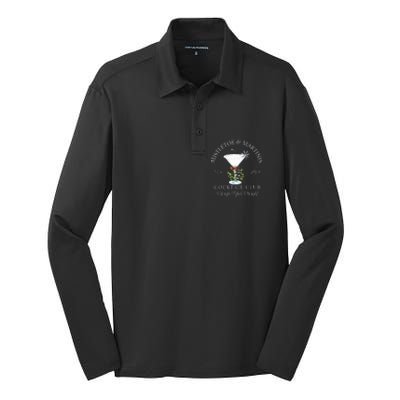 Mistletoe & Martinis Cocktail Club Sleigh Apparel Silk Touch Performance Long Sleeve Polo