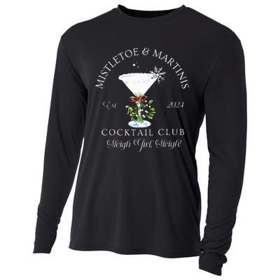 Mistletoe & Martinis Cocktail Club Sleigh Apparel Cooling Performance Long Sleeve Crew