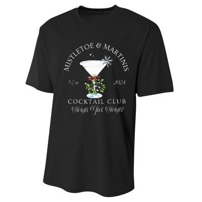 Mistletoe & Martinis Cocktail Club Sleigh Apparel Performance Sprint T-Shirt