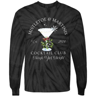 Mistletoe & Martinis Cocktail Club Sleigh Apparel Tie-Dye Long Sleeve Shirt