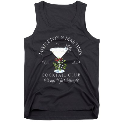 Mistletoe & Martinis Cocktail Club Sleigh Apparel Tank Top