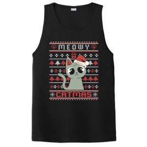 Meowy Merry Catmas Christmas Cat Lover Ugly Sweater Outfit Gift PosiCharge Competitor Tank