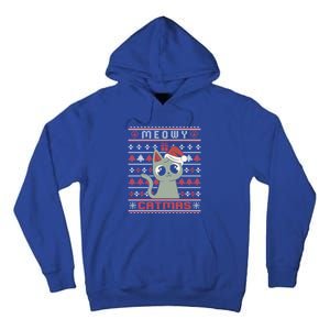 Meowy Merry Catmas Christmas Cat Lover Ugly Sweater Outfit Gift Tall Hoodie