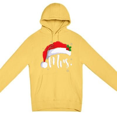 Mr Mrs Claus Xmas Couples Matching His And Her Pajamas  Premium Pullover Hoodie