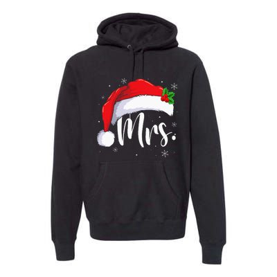 Mr Mrs Claus Xmas Couples Matching His And Her Pajamas  Premium Hoodie