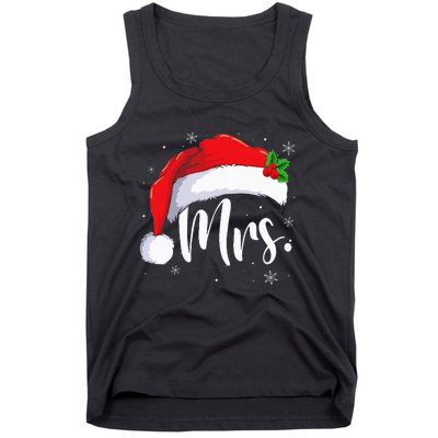 Mr Mrs Claus Xmas Couples Matching His And Her Pajamas  Tank Top