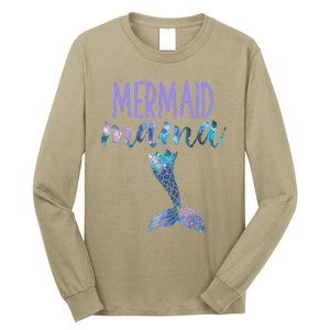 Mermaid Mama Cute Funny Matching Mermaid Birthday Party Long Sleeve Shirt