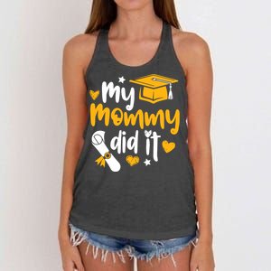 My Mommy Did It Graduate Graduation Proud Daughter Son Women's Knotted Racerback Tank