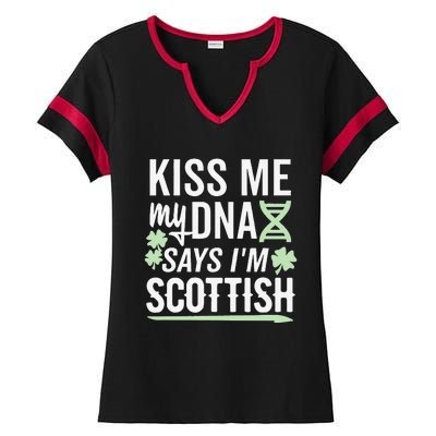 Me My DNA Says I'm Scottish St Patricks Day Dark Ladies Halftime Notch Neck Tee