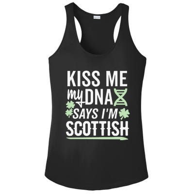 Me My DNA Says I'm Scottish St Patricks Day Dark Ladies PosiCharge Competitor Racerback Tank