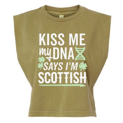 Me My DNA Says I'm Scottish St Patricks Day Dark Garment-Dyed Women's Muscle Tee