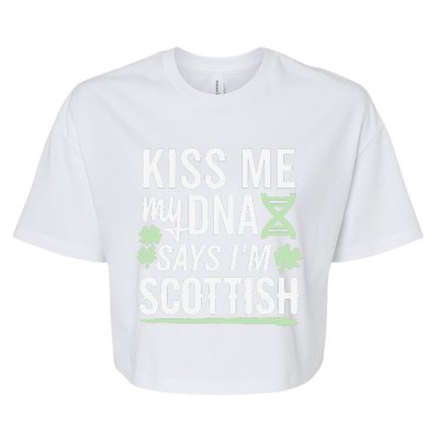 Me My DNA Says I'm Scottish St Patricks Day Dark Bella+Canvas Jersey Crop Tee