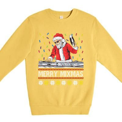 Merry Mixmas Dj Santa Claus Music Lovers Christmas Party Gift Premium Crewneck Sweatshirt