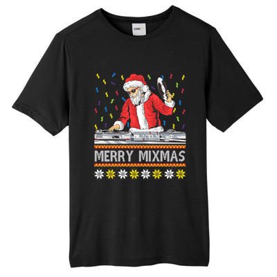 Merry Mixmas Dj Santa Claus Music Lovers Christmas Party Gift Tall Fusion ChromaSoft Performance T-Shirt