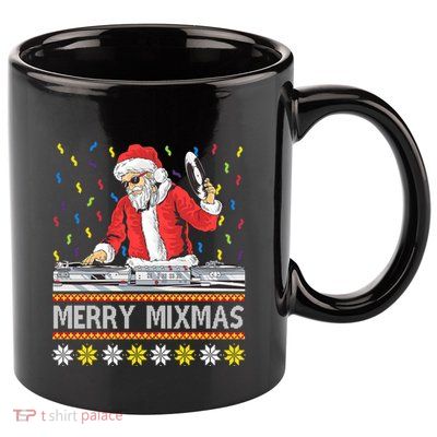 Merry Mixmas Dj Santa Claus Music Lovers Christmas Party Gift 11oz C Handle Ceramic Mug