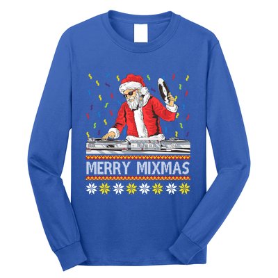 Merry Mixmas Dj Santa Claus Music Lovers Christmas Party Gift Long Sleeve Shirt