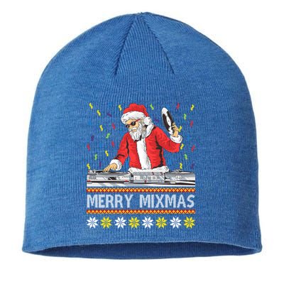 Merry Mixmas Dj Santa Claus Music Lovers Christmas Party Gift Sustainable Beanie