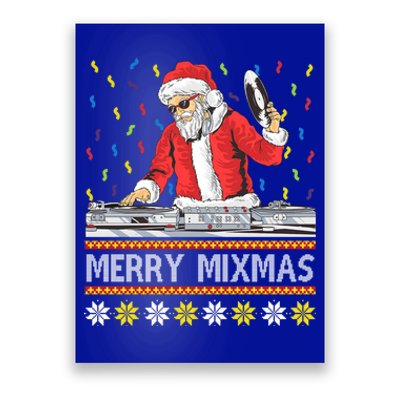 Merry Mixmas Dj Santa Claus Music Lovers Christmas Party Gift Poster