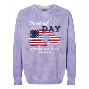 Military Memorial Day Patriotic American Colorblast Crewneck Sweatshirt