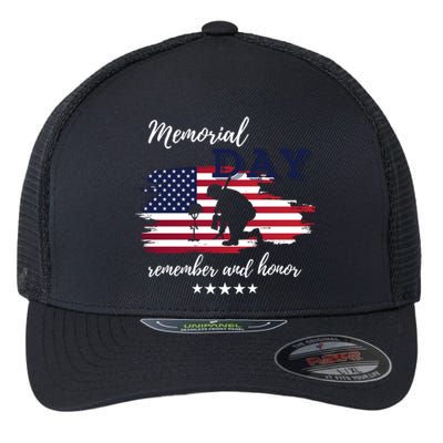 Military Memorial Day Patriotic American Flexfit Unipanel Trucker Cap