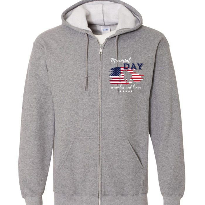 Military Memorial Day Patriotic American Full Zip Hoodie